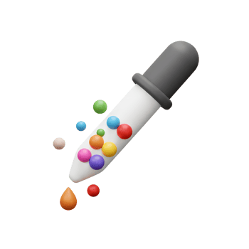 Color Dropper with Vibrant Spheres Illustration for Design and Creativity png