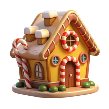 impressive creative A Whimsical Gingerbread House Candy Cane D genuine png