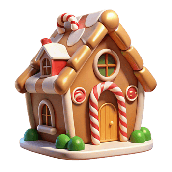 impressive artistic A Whimsical Gingerbread House Candy Cane D genuine png