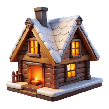 serene rustic A Traditional Swiss Chalet Snow Covered original png