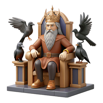 beautiful abstract Odin the Allfather Seated on His Throne high quality png