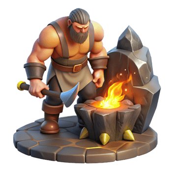 wonderful rustic A Cyclops Forging a Weapon in His Cave F premium png