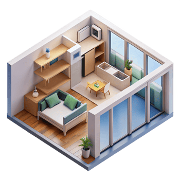 wonderful classic Modern Apartment Isometric Cutaway professional png