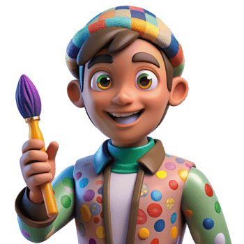 wonderful vintage Portrait of a Quirky Artist with Paint Spl genuine png
