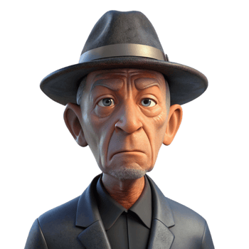 vibrant contemporary Portrait of an Elderly Man with Weathered exclusive png