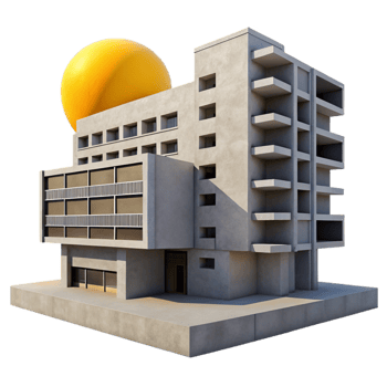 elegant classic A Brutalist Concrete Apartment Complex Ha high quality png