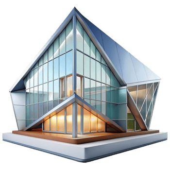 vibrant traditional A Modern Art Museum with Sharp Angles and L high quality png