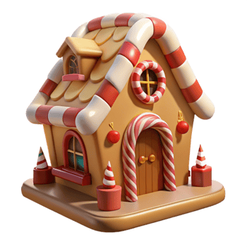wonderful rustic A Whimsical Gingerbread House Candy Cane exclusive png