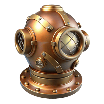 impressive vintage A Steampunk Diving Helmet with Brass And detailed png