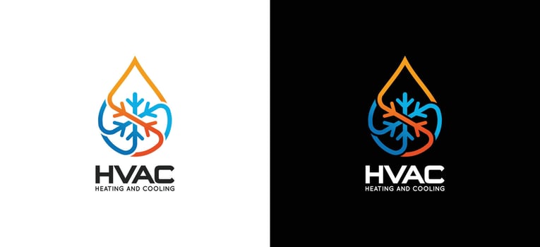 Creative line style cooling and heating logo illustration, hvac logo design vector