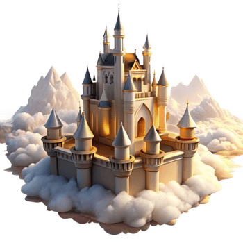 wonderful abstract A Majestic Castle Floating in the Clouds professional png