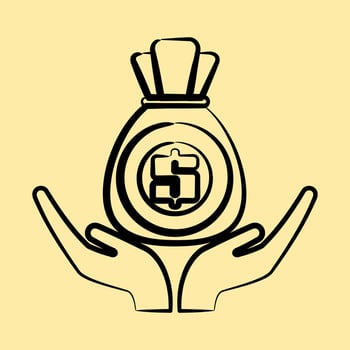 Icon investment. Economy elements. Icon in hand drawn style. vector