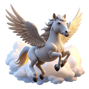 extraordinary vintage A Majestic Pegasus Flying Through a Cloudy authentic png