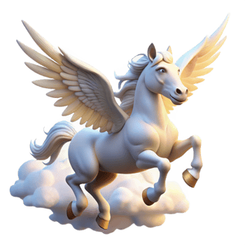 beautiful traditional A Majestic Pegasus Flying Through a Cloudy exclusive png