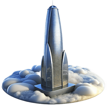 serene contemporary A Towering Skyscraper Piercing the Clouds exclusive png