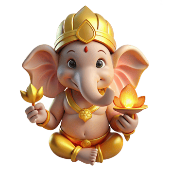 vibrant minimalist A Wise Ganesha with the Head of an Elepha authentic png