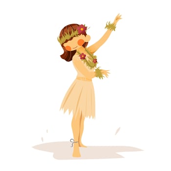Hawai dance or hula women with short hair vector