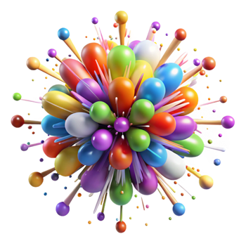 wonderful modern A Dynamic Explosion of Colorful Particles exclusive png