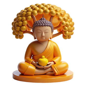 elegant creative Serene Buddha Meditating Beneath Bodhi Tree png
