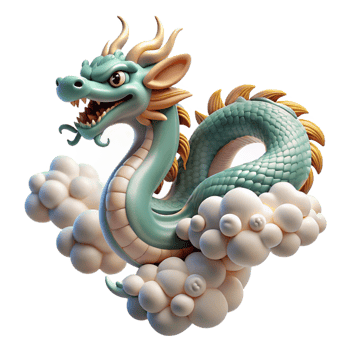extraordinary creative A Serene Depiction of a Japanese Dragon S premium png