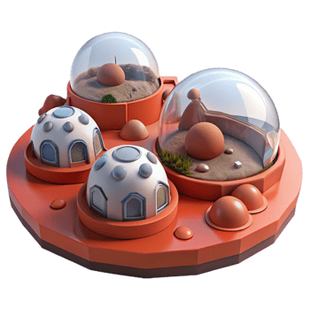 wonderful rustic Mars Colony Domed Habitats Red Martian genuine png
