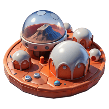 impressive creative Mars Colony Domed Habitats Red Martian premium png