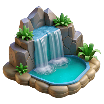 wonderful contemporary A Hidden Waterfall Cascading Into a Cryst authentic png