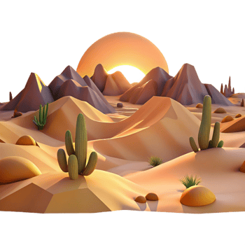 stunning creative A Panoramic View of a Desert Landscape A high quality png
