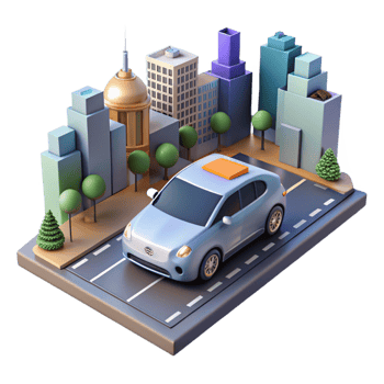 impressive classic A Self Driving Car Navigating a Busy City exclusive png