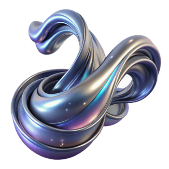 serene classic Flowing Ribbons of Liquid Mercury Reflec premium png