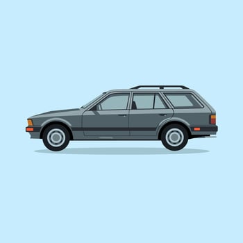 Minimalist Illustration of a Contemporary Station Wagon vector
