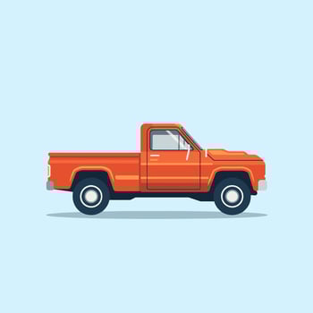 Heavy-Duty Pickup Truck with a Spacious Cargo Bed vector