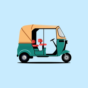 Minimalist Illustration of a Traditional Auto-Rickshaw vector