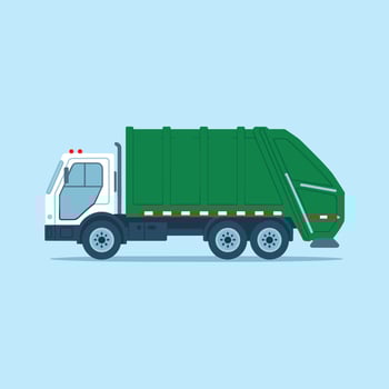 Modern Waste Disposal Truck with a Large Storage Compartment vector