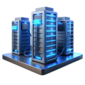 impressive modern A Server Room with Rows of Glowing Serve exclusive png