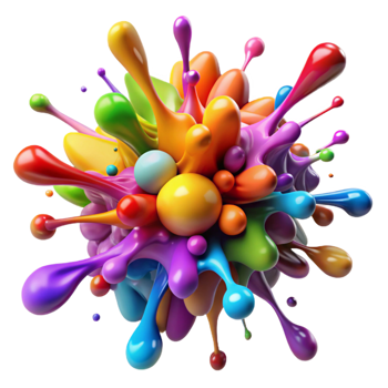 elegant modern A Chaotic Explosion of Colorful Paint Sp detailed png