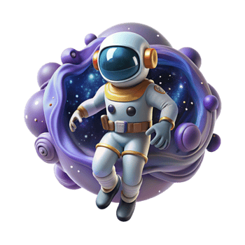 beautiful rustic A Lone Astronaut Floating in the Vastness professional png
