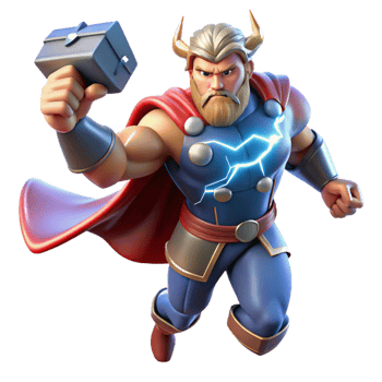 wonderful modern A Powerful Thor Wielding Mjolnir Summoni premium png