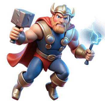 impressive creative A Powerful Thor Wielding Mjolnir Summoni detailed png