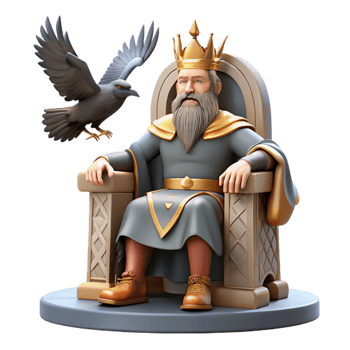 vibrant vintage A Wise Odin Seated on His Throne Flanke png