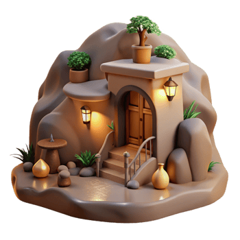 elegant modern A Subterranean Dwelling Built Into a Cliff genuine png