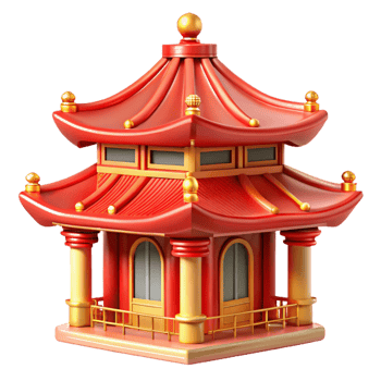 magnificent creative A Traditional Chinese Pagoda Vibrant Red png