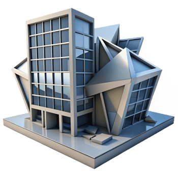wonderful artistic A Deconstructivist Office Building Fragm high resolution png