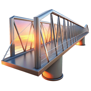 elegant modern A Modern Glass and Steel Bridge Dramati premium png