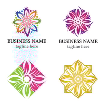 Flower colorful logo vector