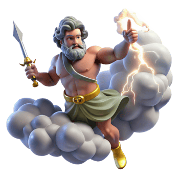 elegant classic Zeus Hurling a Thunderbolt from Mount Ol high resolution png
