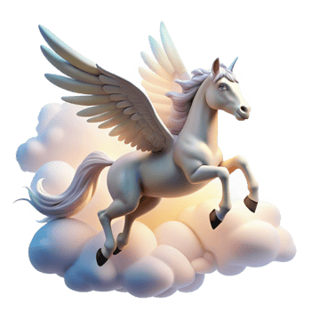extraordinary traditional A Graceful Pegasus Flying Through a Clou genuine png