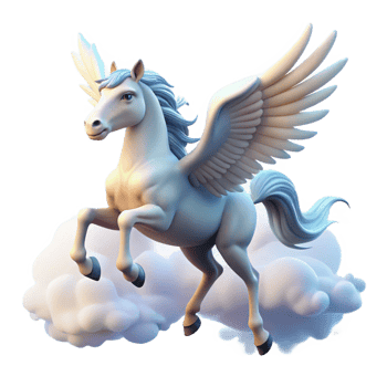 impressive rustic A Graceful Pegasus Flying Through a Clou original png