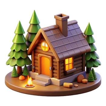extraordinary abstract Cozy Cabin in the Woods Warm Lighting professional png