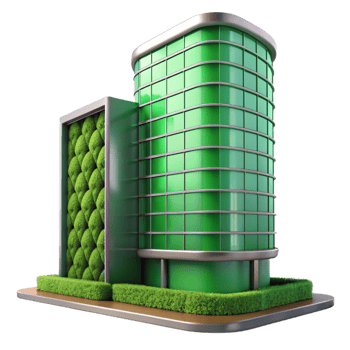 beautiful modern Modern Skyscraper with Green Wall genuine png